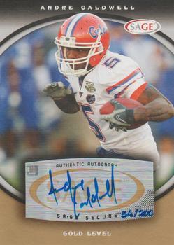 2008 SAGE - Autographs Gold #A9 Andre Caldwell Front