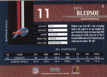 2002 Playoff Piece of the Game #5 Drew Bledsoe Back