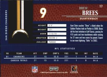 2002 Playoff Piece of the Game #17 Drew Brees Back