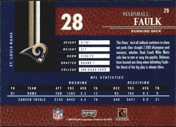 2002 Playoff Piece of the Game #29 Marshall Faulk Back