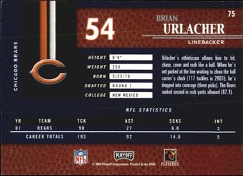 2002 Playoff Piece of the Game #75 Brian Urlacher Back