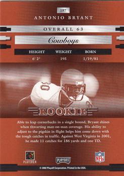 2002 Playoff Prestige #187 Antonio Bryant Back