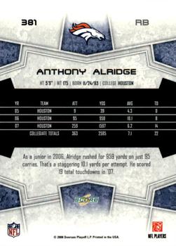 2008 Score - Updates #381 Anthony Alridge Back