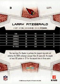 2008 Score - Glossy #3 Larry Fitzgerald Back