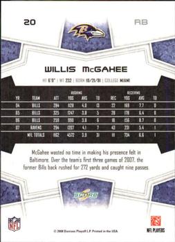 2008 Score - Glossy #20 Willis McGahee Back