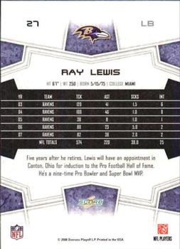 2008 Score - Glossy #27 Ray Lewis Back