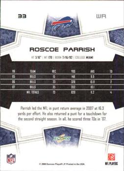 2008 Score - Glossy #33 Roscoe Parrish Back