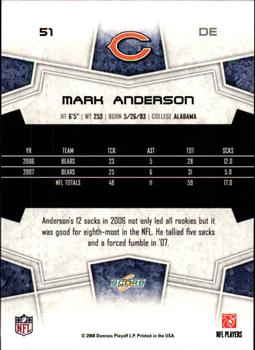2008 Score - Glossy #51 Mark Anderson Back