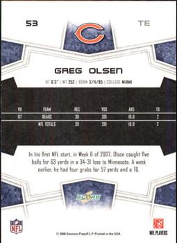 2008 Score - Glossy #53 Greg Olsen Back