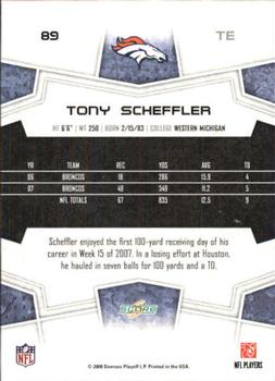 2008 Score - Glossy #89 Tony Scheffler Back