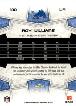 2008 Score - Glossy #100 Roy Williams Back