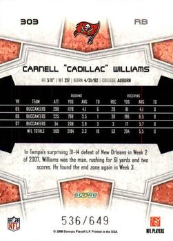 2008 Score - Scorecard #303 Carnell 
