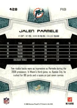 2008 Score - Super Bowl XLIII #428 Jalen Parmele Back