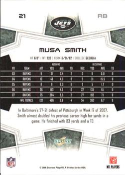 2008 Score - Super Bowl XLIII Black #21 Musa Smith Back