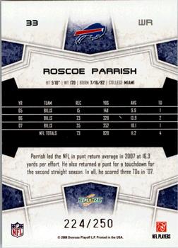 2008 Score - Super Bowl XLIII Light Blue Glossy #33 Roscoe Parrish Back