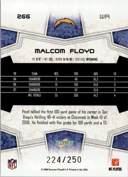 2008 Score - Super Bowl XLIII Light Blue Glossy #266 Malcom Floyd Back
