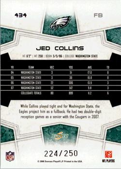 2008 Score - Super Bowl XLIII Light Blue Glossy #434 Jed Collins Back