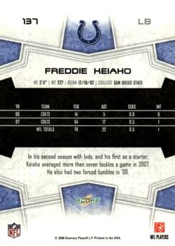 2008 Score - Super Bowl XLIII Gold #137 Freddy Keiaho Back