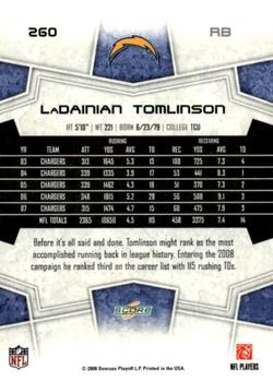 2008 Score - Super Bowl XLIII Gold #260 LaDainian Tomlinson Back