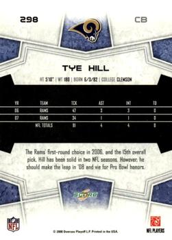 2008 Score - Super Bowl XLIII Gold #298 Tye Hill Back