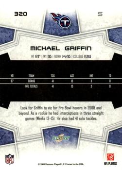 2008 Score - Super Bowl XLIII Green #320 Michael Griffin Back