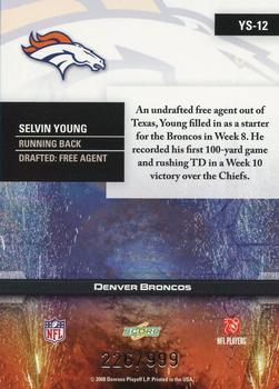 2008 Score Select - Young Stars #YS-12 Selvin Young Back