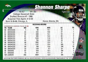 2002 Topps #6 Shannon Sharpe Back