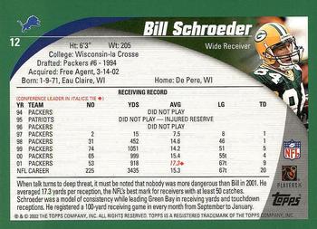 2002 Topps #12 Bill Schroeder Back