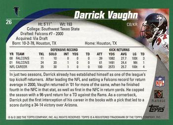 2002 Topps #26 Darrick Vaughn Back
