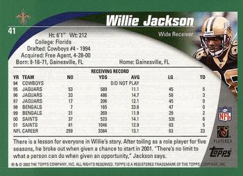 2002 Topps #41 Willie Jackson Back