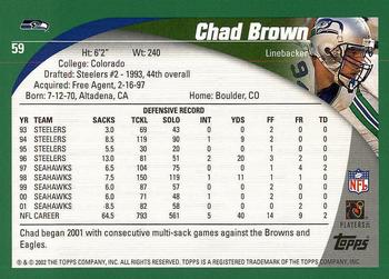 2002 Topps #59 Chad Brown Back