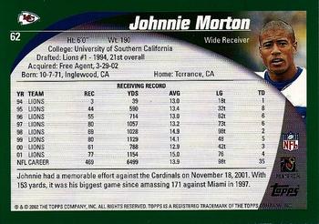 2002 Topps #62 Johnnie Morton Back