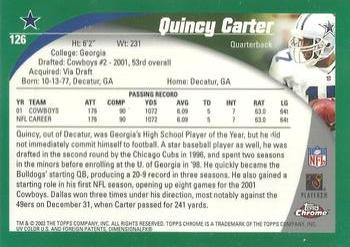 2002 Topps Chrome #126 Quincy Carter Back