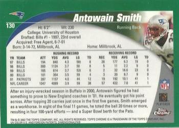 2002 Topps Chrome #130 Antowain Smith Back
