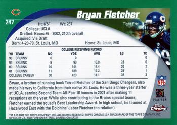 2002 Topps Chrome #247 Bryan Fletcher Back