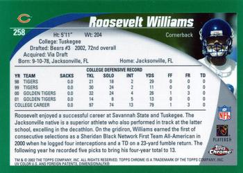2002 Topps Chrome #258 Roosevelt Williams Back