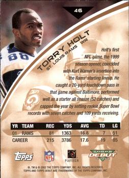 2002 Topps Debut #46 Torry Holt Back