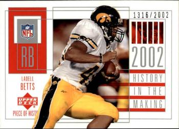 2002 UD Piece of History #134 LaDell Betts Front