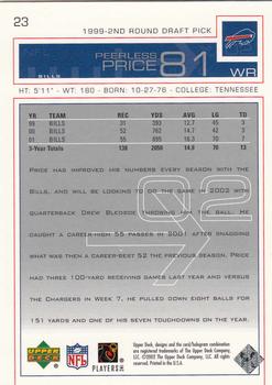 2002 Upper Deck #23 Peerless Price Back