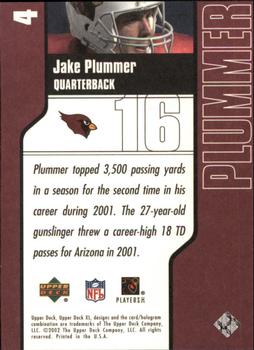 2002 Upper Deck XL #4 Jake Plummer Back