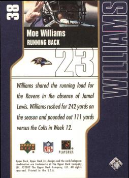 2002 Upper Deck XL #38 Moe Williams Back