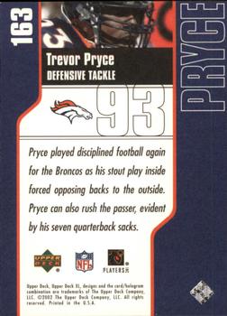 2002 Upper Deck XL #163 Trevor Pryce Back