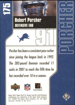 2002 Upper Deck XL #175 Robert Porcher Back