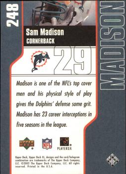 2002 Upper Deck XL #248 Sam Madison Back