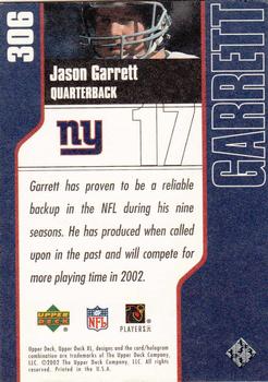2002 Upper Deck XL #306 Jason Garrett Back
