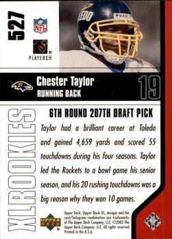 2002 Upper Deck XL #527 Chester Taylor Back