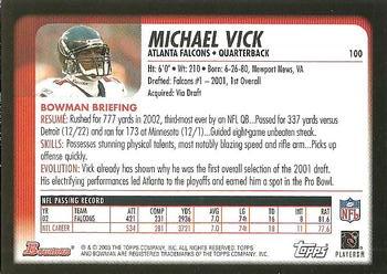 2003 Bowman #100 Michael Vick Back