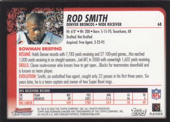 2003 Bowman Chrome #68 Rod Smith Back