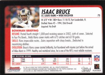 2003 Bowman Chrome #73 Isaac Bruce Back