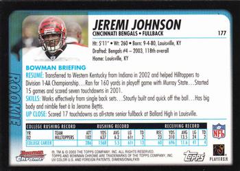 2003 Bowman Chrome #177 Jeremi Johnson Back